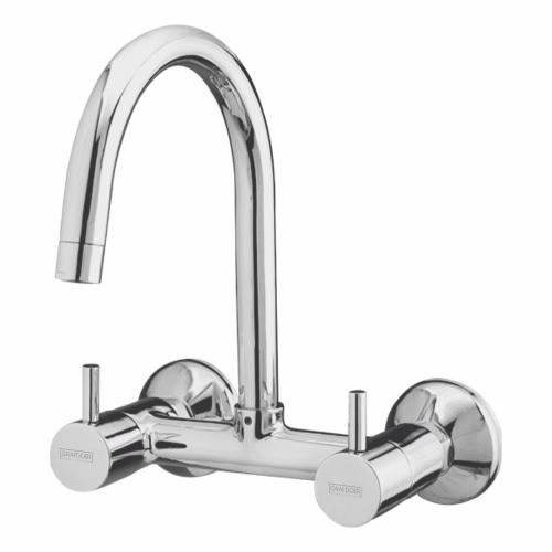 Sink Mixer Wall Mounted with Swinging Spout Chrome